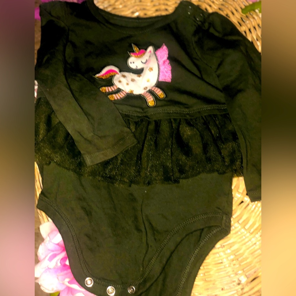 Army green unicorn long sleeve onesie
